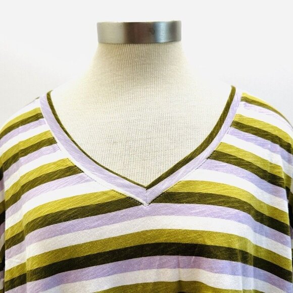 NWT SONOMA Women Long Sleeve Pullover Striped The Everyday Tee Shirt Top Size 5X - Picture 2 of 11